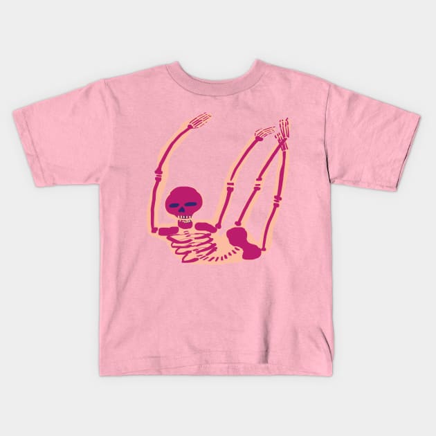 skeleton with skin Kids T-Shirt by anthro